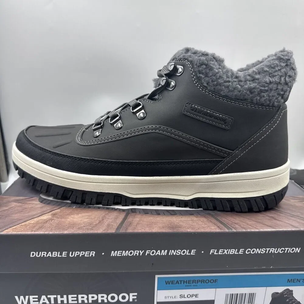 Weatherproof Men's Gray Slope Size 12 Lace-Up Sneaker Boot New